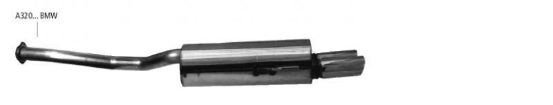 Rear silencer 2x76mm DTM BMW 3er E36 320i/323i