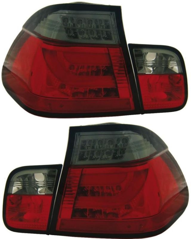 LED Rückleuchten BMW 3er E46 98-01 Limousine Klarglas/Rot-Smoke