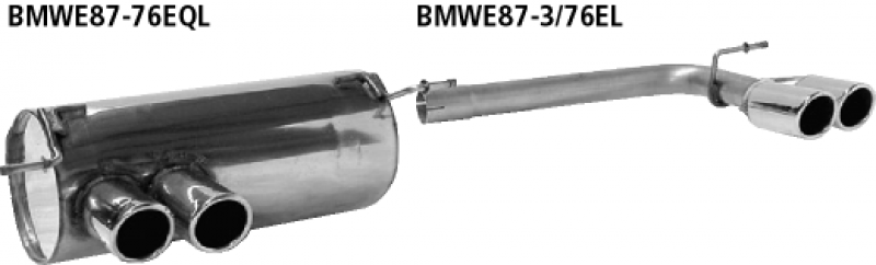 Bastuck Endrohrsatz RH 2x76 mm eingerollt BMW E81/87