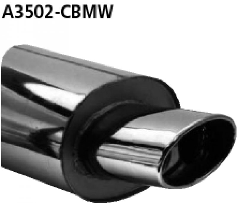 Exhaust tailpipes oval 153x95 mm single-BMW E36 Compact