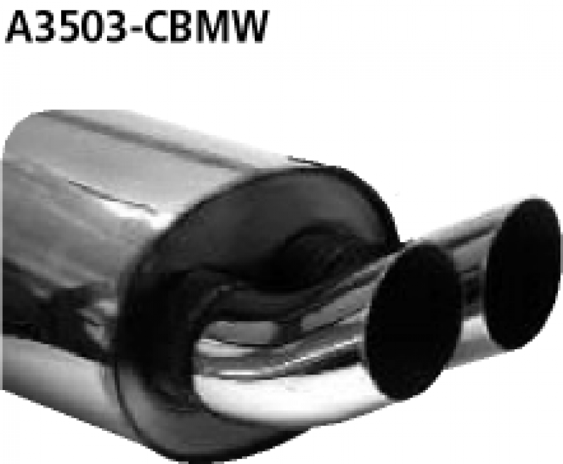 Silencer twin tail pipes 2x76 mm Compact BMW E36