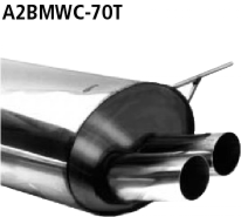 Rear silencer with twin tail pipes 2x70 mm Compact 318ti/323ti