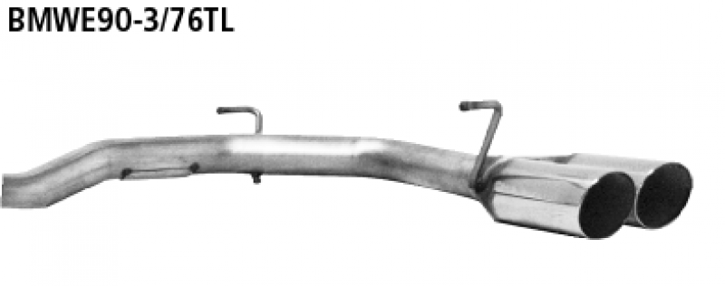 Endrohrsatz mit Doppel-Endrohr RH 2x76 mm E92 E93 schräg