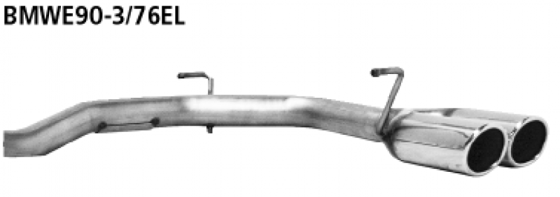 Tailpipe kit with twin tail pipes 2x76 mm RH rolled E92/E93