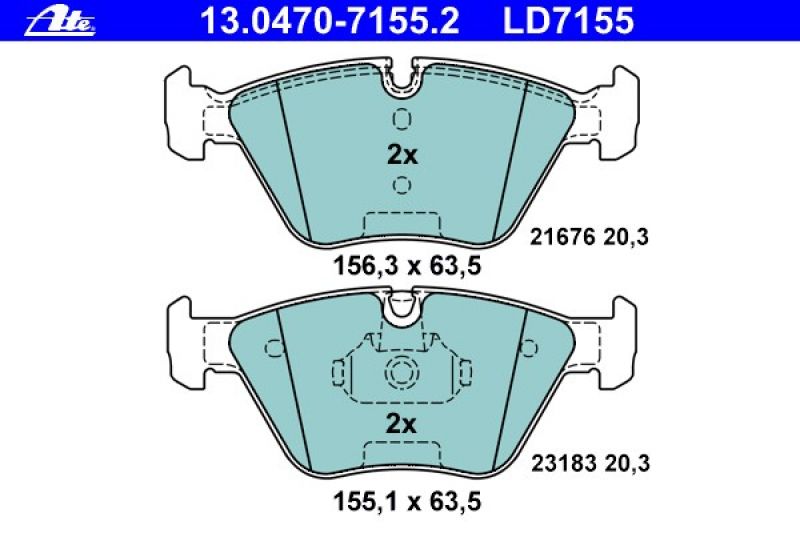 ATE CERAMIC brake pads front fit for BMW E46 / X3 / Z4