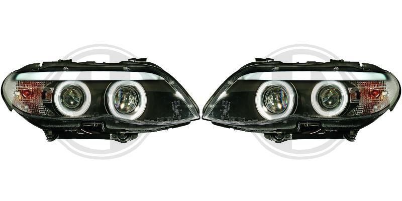 Xenon headlights crystal clear / black fit for BMW X5 E53 Bj. 03-07