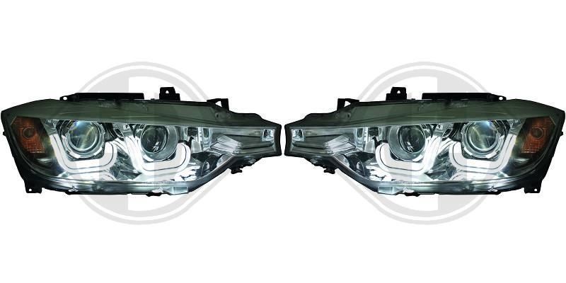 Designscheinwerfer klarglas/schwarz für BMW F30 Bj. 11->>