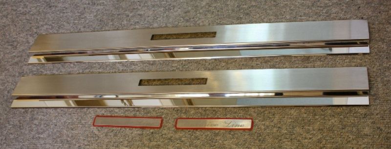 Door sills, stainless steel, chrome (2 pcs) Mercedes W107 SL/SLC