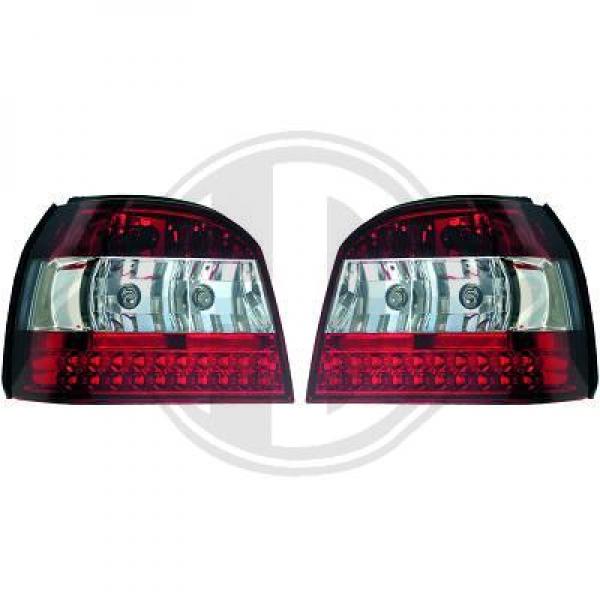 LED Rückleuchten Klarglas ROT/WEIß passend für VW Golf 3 Limousine