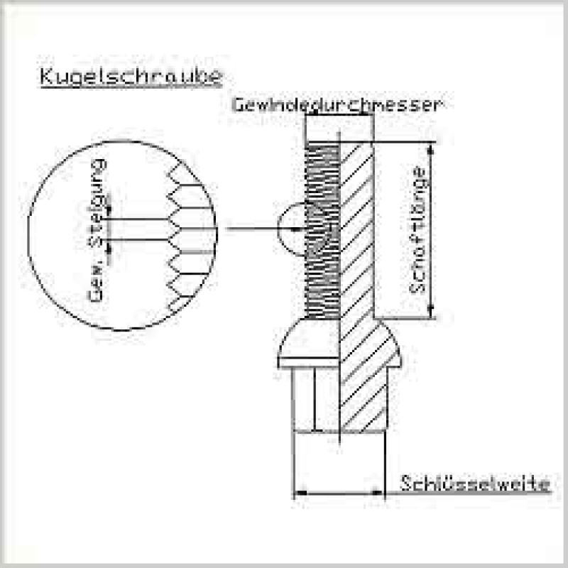 Radschraube M12 x 1,5 x 37 mm Kugelbund