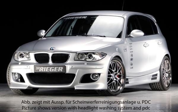 RIEGER Frontspoiler fit for BMW 1er E87 (without recesses for headlight wash-system + with recesses for PDC)