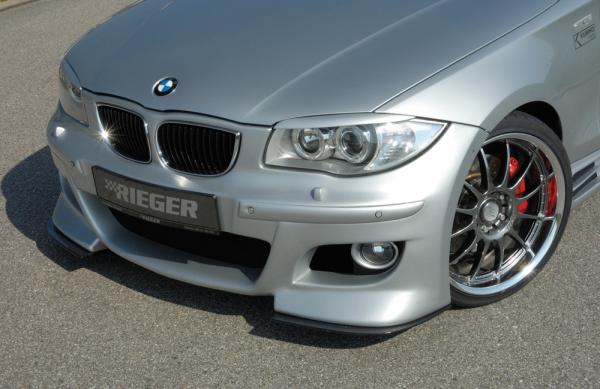 RIEGER Frontspoiler fit for BMW 1er E87 (with recesses for headlight wash-system + with recesses for PDC)