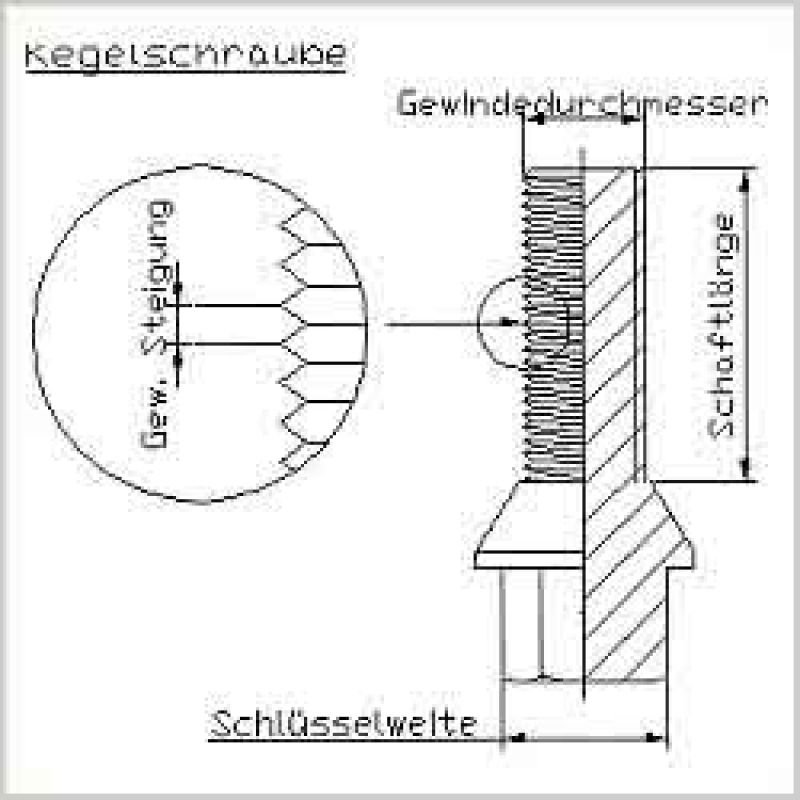 Radschraube M14 Länge 50mm Kegelbund