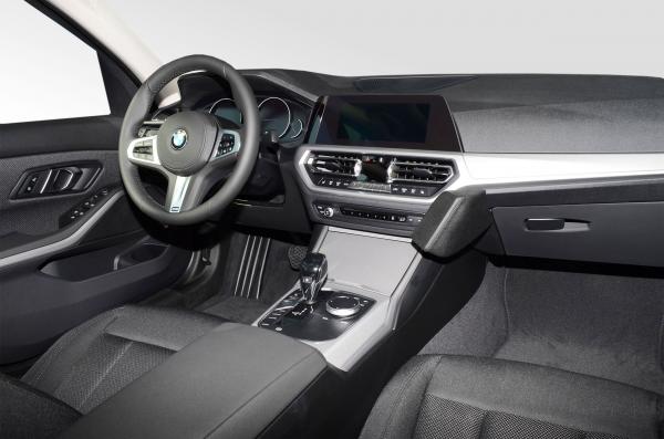 KUDA Telefonkonsole passend für BMW 3er G20 / G21 ab 2019 + BMW i4 ab 2022 Leder schwarz