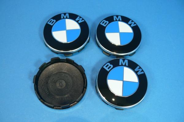 4x BMW Nabenkappe mit Chromrand
