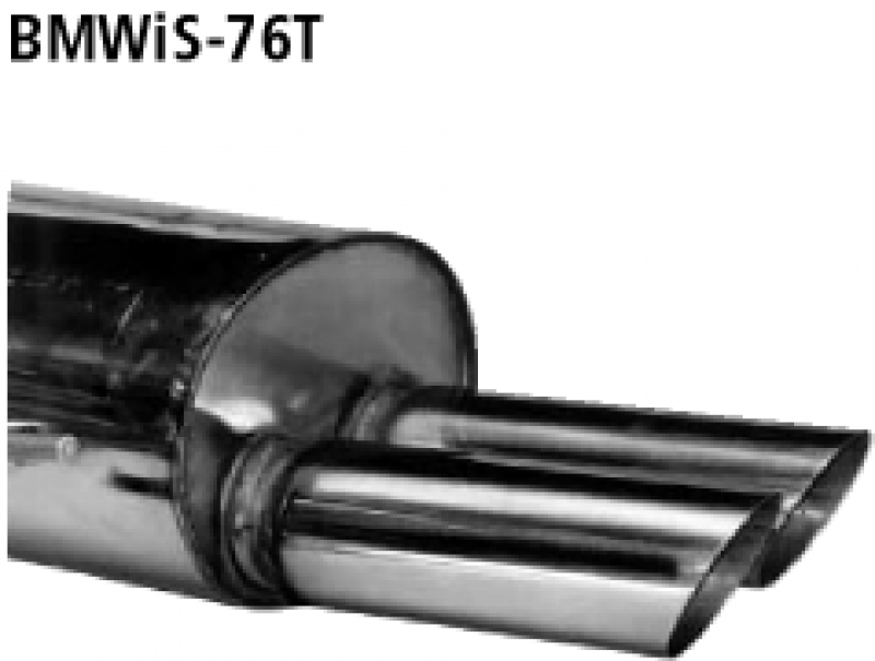 BASTUCK Sportendschalldämpfer 2x76mm passend für BMW 3er E36 318iS