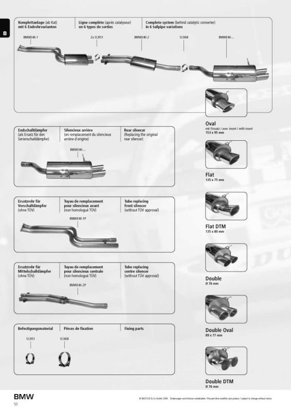 Mittelschalldämpfer BMW E46 320i/323i/328i bis 05/00