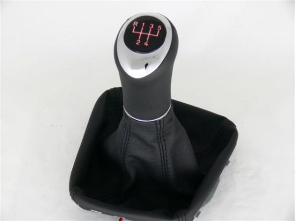 Leather-gear-handle 5 Speed Mercedes W202 red Illuminated