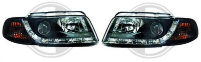 Headlights clear/black with LED daylights Audi A4 94-99