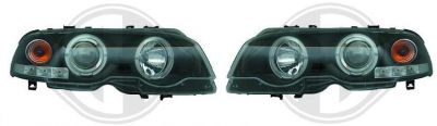 H1/H1 Headlights with Angeleyes fit for BMW 3er E46 Coupe / Convertible Bj. 99 - 02/03