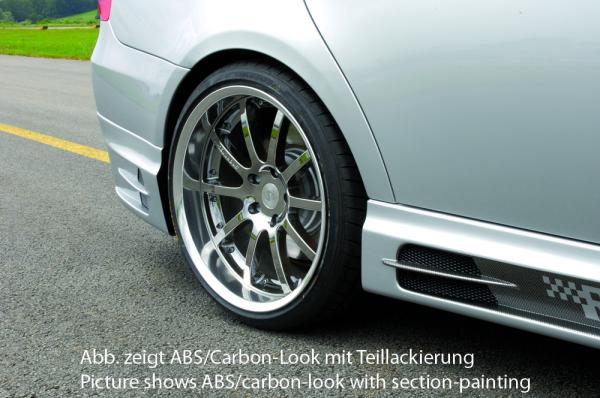 RIEGER Side skirt -left side- carbonlook fit for BMW 3er E90 Sedan / Touring (with recess and 2 openings)