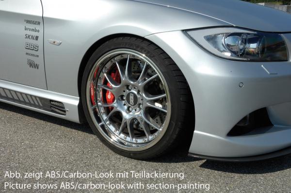 RIEGER Türschweller carbonlook LINKS BMW 3er E90 Limousine / Touring (mit Schacht und 2 Ausschnitten)