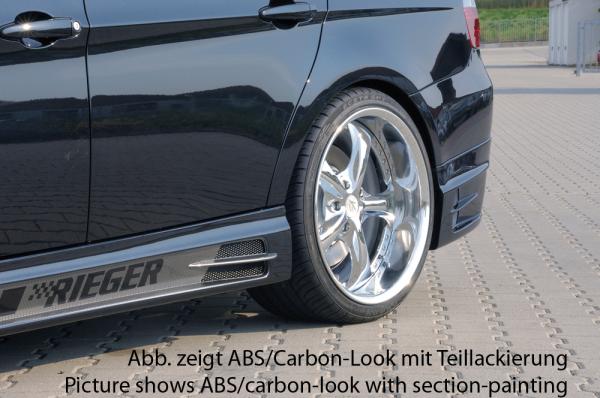 RIEGER Side skirt -left side- carbonlook fit for BMW 3er E90 Sedan / Touring (with recess and 2 openings)