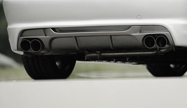 RIEGER Heckeinsatz passend für Heckschürze 50248/49/50/51 (Carbon-Look) passend für BMW 3er E46 Coupe Cabrio Limousine (4-Rohr)