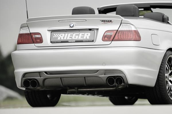 RIEGER rear skirt extension fit for rear skirt 50248/49/50/51 (Carbon-Look) fit for BMW 3er E46 Sedan Convertible Coupe (4-pipes)