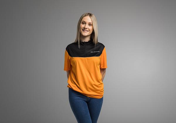 ALPINA Functional Shirt Orange with Zipper, unisex Size S