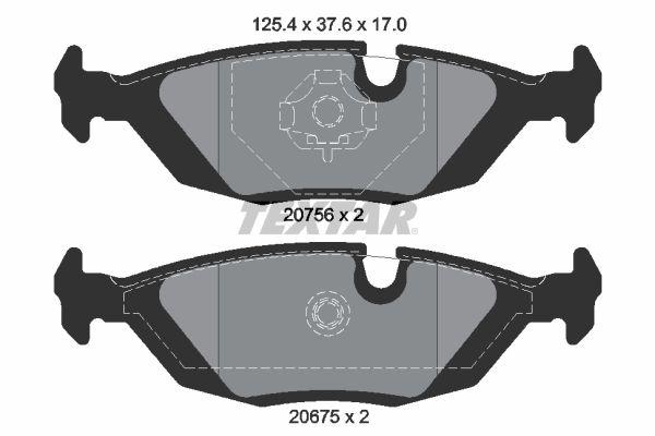 TEXTAR Bremsbelag hinten passend für BMW 3er E30 mit ABS