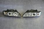 H1/H1 Scheinwerfer CHROM mit Angel Eyes CCFL Technik passend für BMW 5er E39